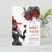 Lasst uns Blatt vor dem Halloween-Party des Blüten Einladung (Stehend Vorderseite)