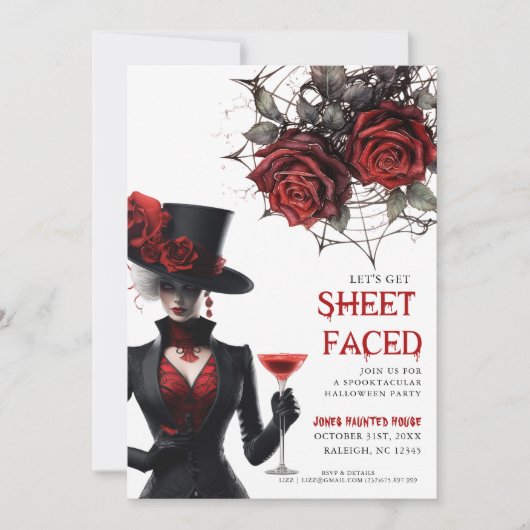 Lasst uns Blatt vor dem Halloween-Party des Blüten Einladung (Vorderseite)