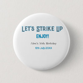 Lasst uns blau graue, glückliche 10-Geburtstagsbez Button