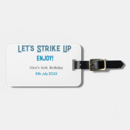 Lasst uns blau graue, glückliche 10-Geburtstagsbez Gepäckanhänger