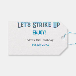 Lasst uns blau graue, glückliche 10-Geburtstagsbez Geschenkanhänger