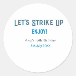 Lasst uns blau graue, glückliche 10-Geburtstagsbez Runder Aufkleber