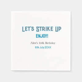 Lasst uns blau graue, glückliche 10-Geburtstagsbez Serviette