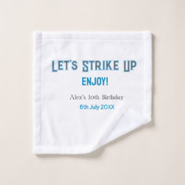 Lasst uns blau graue, glückliche 10-Geburtstagsbez Waschlappen