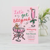 Lasst uns Blitzened Weihnachts-Cocktailparty feier Einladung (Stehend Vorderseite)