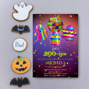 Lasst uns BOO-gie Kinder Disco Halloween Geburtsta Einladung