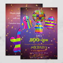 Lasst uns BOO-gie Kinder Halloween Geburtstagsfeie Einladung