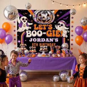 Lasst uns Boo-gie Lila Disco Halloween-Party Wandteppich