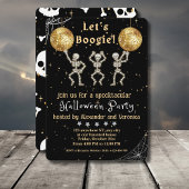 Lasst uns Boogie! Black and Gold Disco Halloween-P Einladung