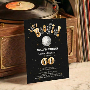 Lasst uns Boogie - Männer 60. Geburtstagsfeier Einladung