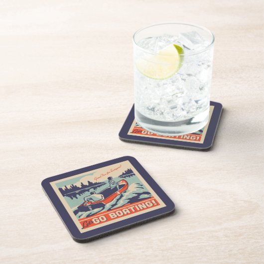 Lasst uns Boote fahren gehen Getränkeuntersetzer (Rechte Seite)