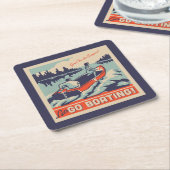 Lasst uns Boote fahren gehen Rechteckiger Pappuntersetzer (angewinkelt)