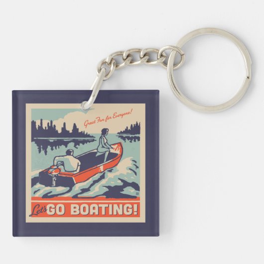 Lasst uns Boote fahren gehen Schlüsselanhänger (Rückseite)