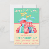 Lasst uns Bounce & Play spielen! Bouncy Castle Bir Einladung (Vorderseite)