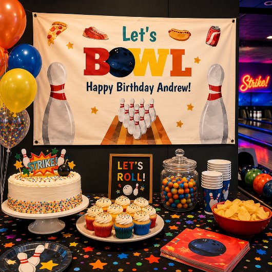 Lasst uns Bowling Geburtstagsbanner bowlen Banner