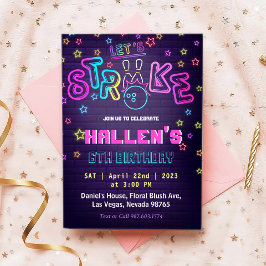 Lasst uns Bowling Geburtstagspartei treffen Einladung