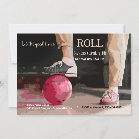 Lasst uns Bowling spielen Einladung (Vorderseite)