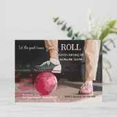 Lasst uns Bowling spielen Einladung (Stehend Vorderseite)