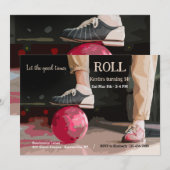 Lasst uns Bowling spielen Einladung (Vorne/Hinten)