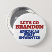 Lasst uns Brandon Amerikas unerwünschtesten sein Button (Vorne & Hinten)