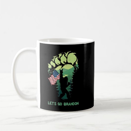 Lasst uns Brandon Bigfoot American Flag gehen Kaffeetasse (Links)