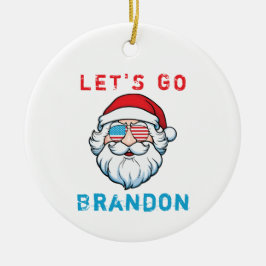 Lasst uns Brandon, die konservative US-Fahne Santa Keramik Ornament