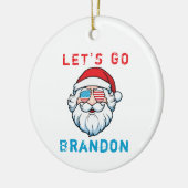 Lasst uns Brandon, die konservative US-Fahne Santa Keramik Ornament (Links)