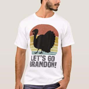 Lasst uns Brandon Erntedankfest Truthahn Retro Vin T-Shirt