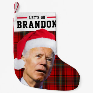 Lasst uns Brandon FJB Karierten Weihnachtsfeiertag Kleiner Weihnachtsstrumpf