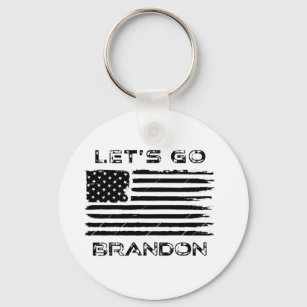 Lasst uns Brandon Funny Biden Chant Distressed Fla Schlüsselanhänger