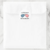 Lasst uns Brandon Funny Biden Chant Flag gehen Runder Aufkleber (Tasche)