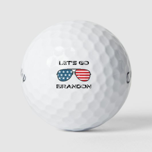 Lasst uns Brandon Funny Biden Chant Flag Golf Ball (Vorderseite)