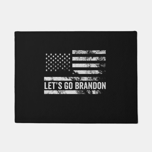 Lasst uns Brandon Funny Patriotic American Flag ge Fußmatte (Vorderseite)