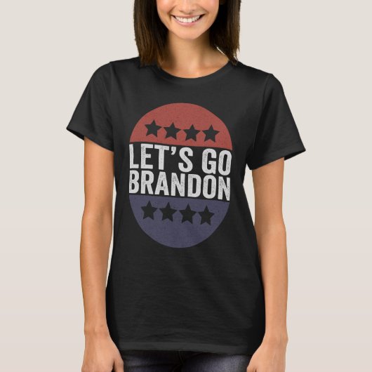 Lasst uns Brandon Funny Patriotic American Flag ge T-Shirt (Vorderseite)
