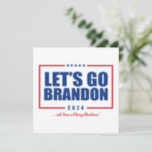 Lasst uns Brandon gehen und ein frohes Weihnachtsp Karte (Stehend Vorderseite)