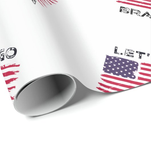 Lasst uns Brandon Joe Biden enttäuschte Flagge geh Geschenkpapier (Rolleneckpunkt)