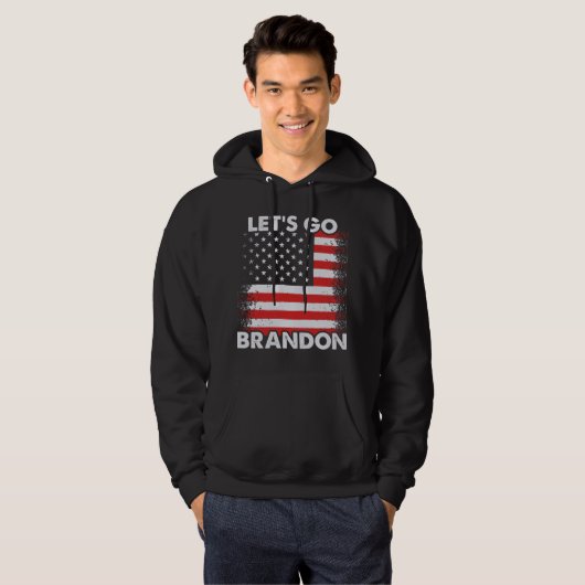 Lasst uns Brandon mit der US-Fahne Black Hoodie ge (Vorne ganz)