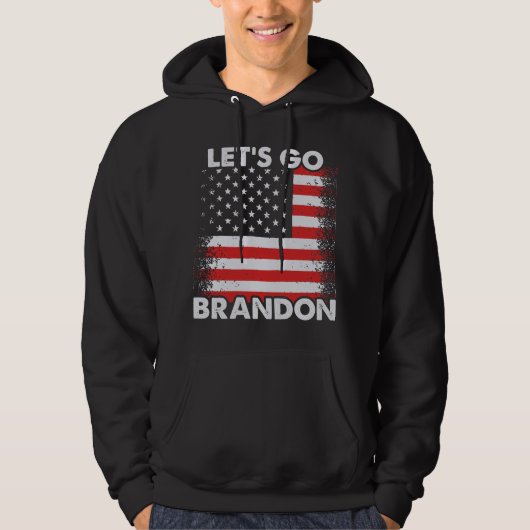 Lasst uns Brandon mit der US-Fahne Black Hoodie ge (Vorderseite)