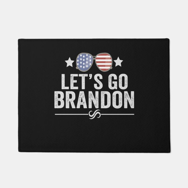 Lasst uns Brandon Patriotische Amerikanische Sonne Fußmatte (Vorderseite)