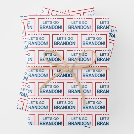 Lasst uns Brandon Trump 2024 Weihnachten feiern Geschenkpapier Set (Beispiel)
