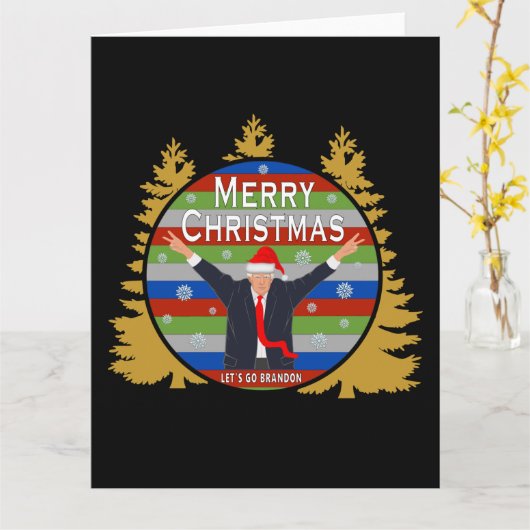 Lasst uns Brandon Weihnachten Trump Snowflake Holi Karte (Gelbe Blume)