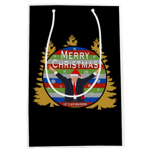 Lasst uns Brandon Weihnachten Trump Snowflake Holi Mittlere Geschenktüte (Vorderseite)