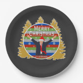 Lasst uns Brandon Weihnachten Trump Snowflake Holi Pappteller (Vorderseite)