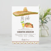 Lasst uns Brautparty-Tacos und Tequila feiern Einladung (Stehend Vorderseite)