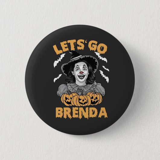 Lasst uns Brenda Spooky Halloween Kamala Harris ge Button (Vorderseite)