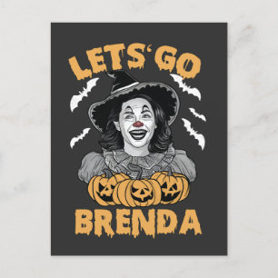 Lasst uns Brenda Spooky Halloween Kamala Harris ge Postkarte