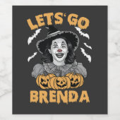 Lasst uns Brenda Spooky Halloween Kamala Harris ge Weinetikett (Einzelnes Label)
