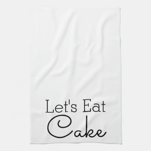 Lasst uns Cake Script essen Geschirrtuch (Vertikal)