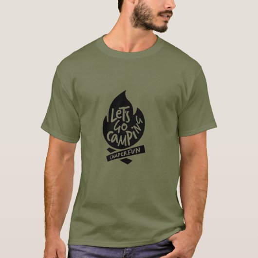 Lasst uns campen T-Shirt (Vorderseite)