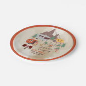 Lasst uns Camping Rustikale Woodsy Campingplatz Ge Pappteller (Schrägansicht)